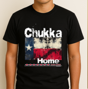 Chukka TX on Black shirt Chukka Texas - Graphic T