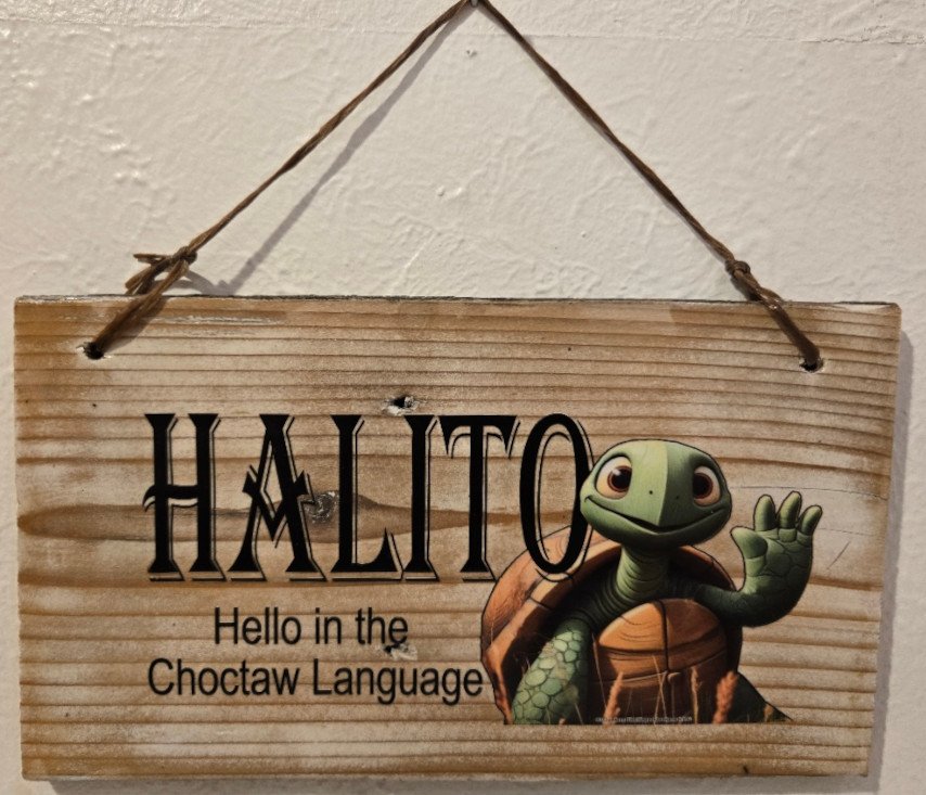 Halito Wave Horizontal Light Choctaw Language Reclaimed Wood Signs - FULL SET