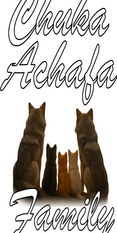 Wolf Family Chuka Achafa vertical - Reclaimed wood sign