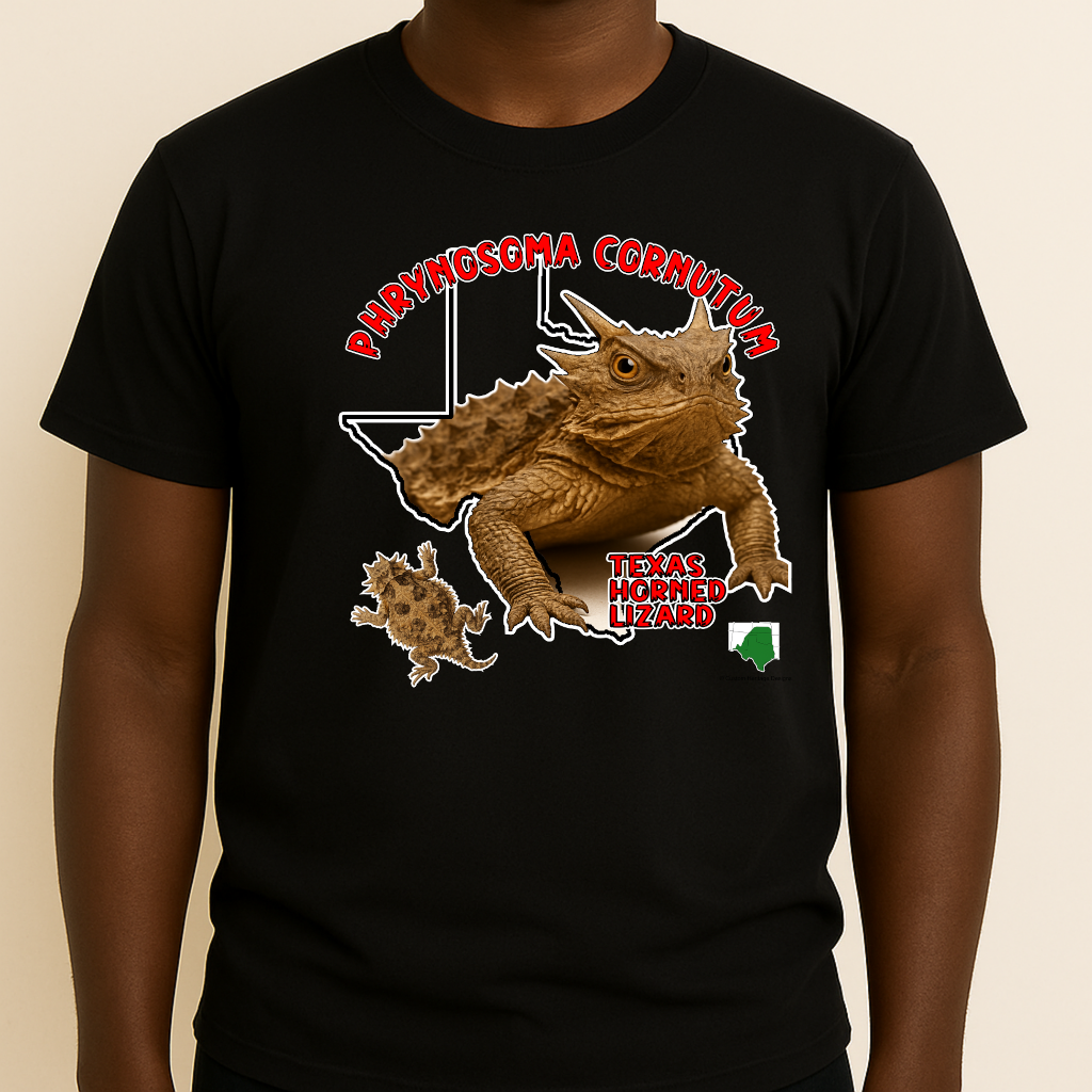 Horney Toad Black Phrynosoma Cornutum - Graphic T