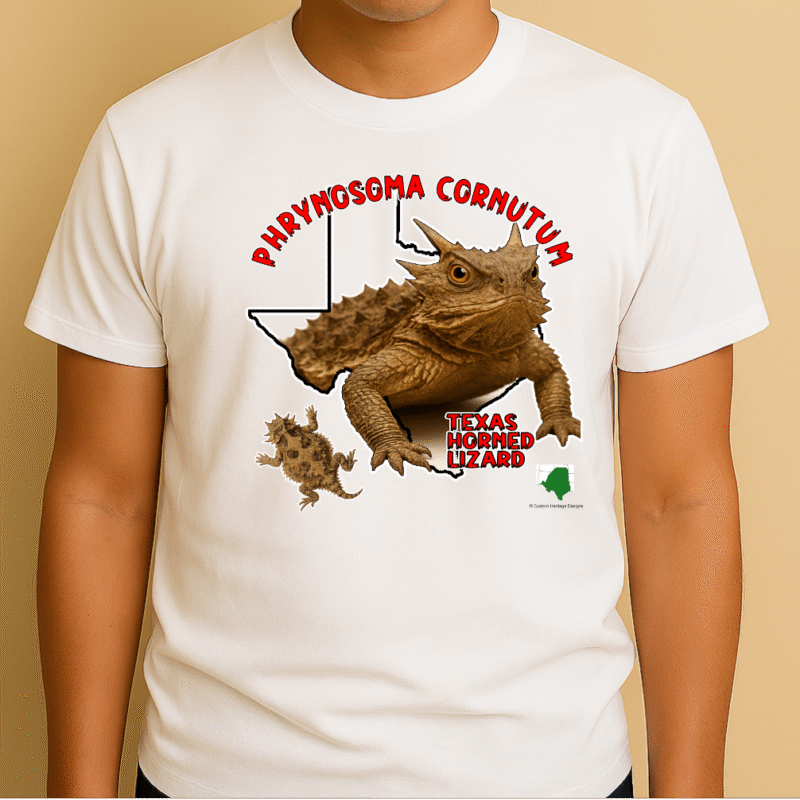 Horney Toad White Phrynosoma Cornutum - Graphic T