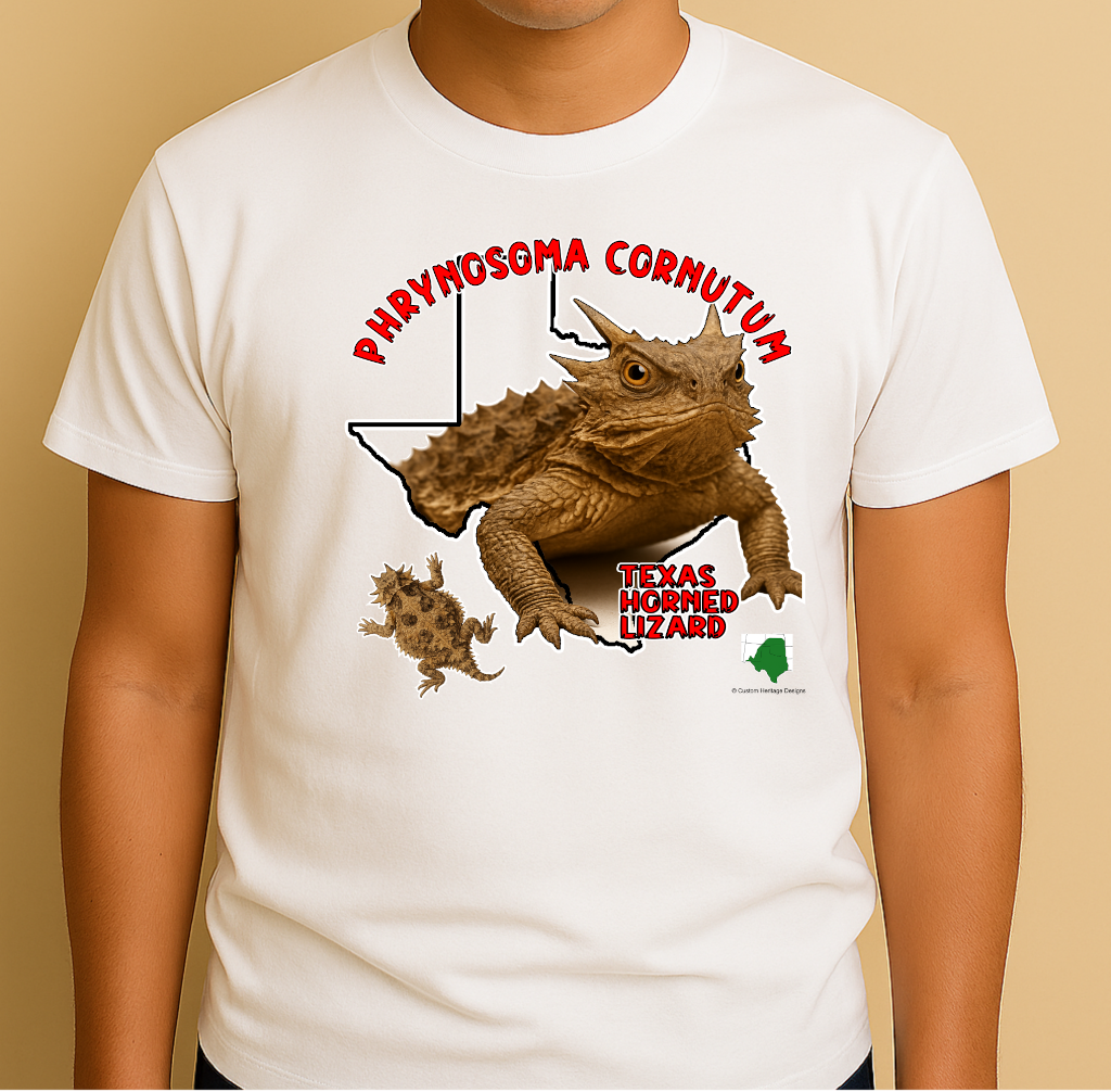 Horney Toad White Phrynosoma Cornutum - Graphic T