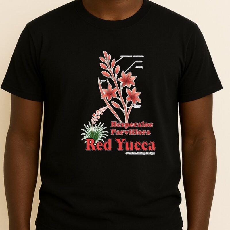 Red Yucca Black Hesperaloe parviflora - Graphic T